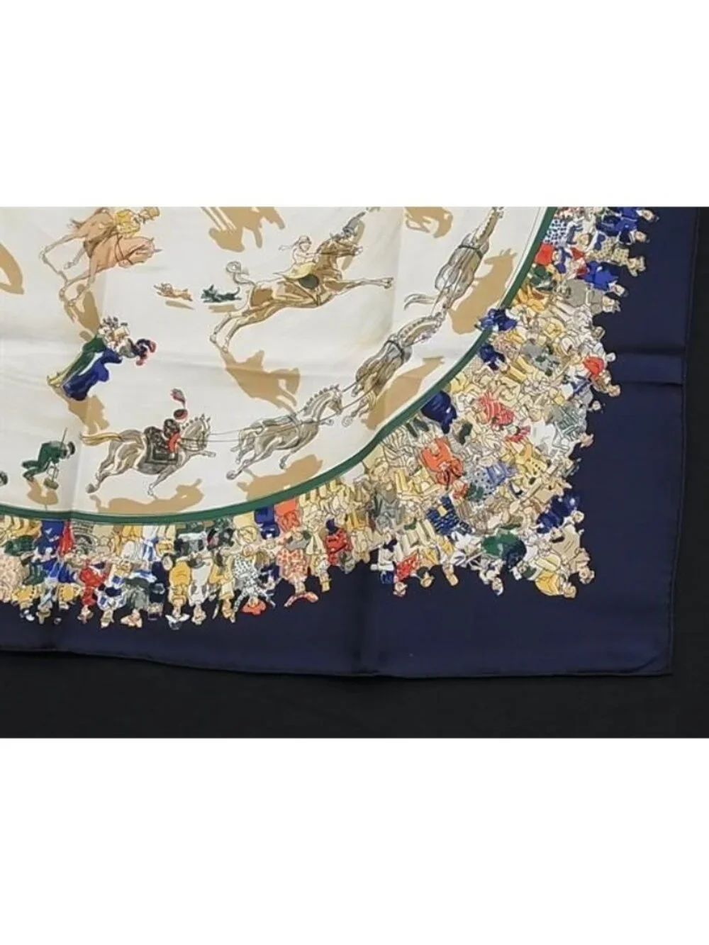 Hermes Cirque Molier Carre 90 Silk Large Scarf Navy Multicolor - Picture 4 of 8